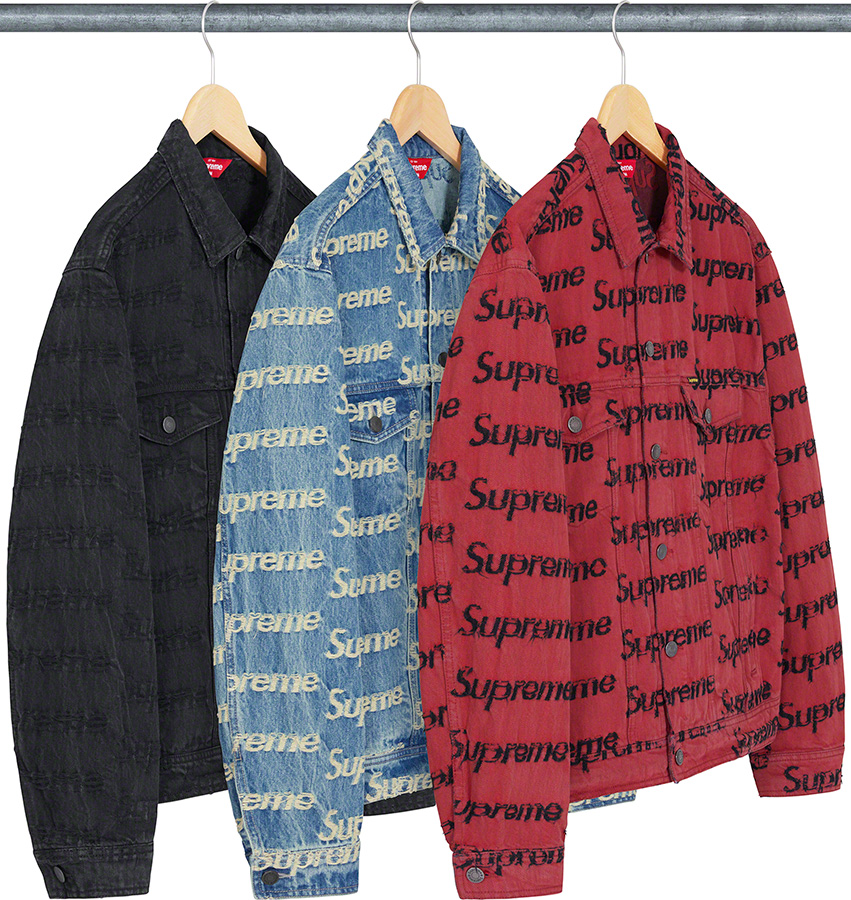 Supreme FrayedLogos Denim Trucker Jacket